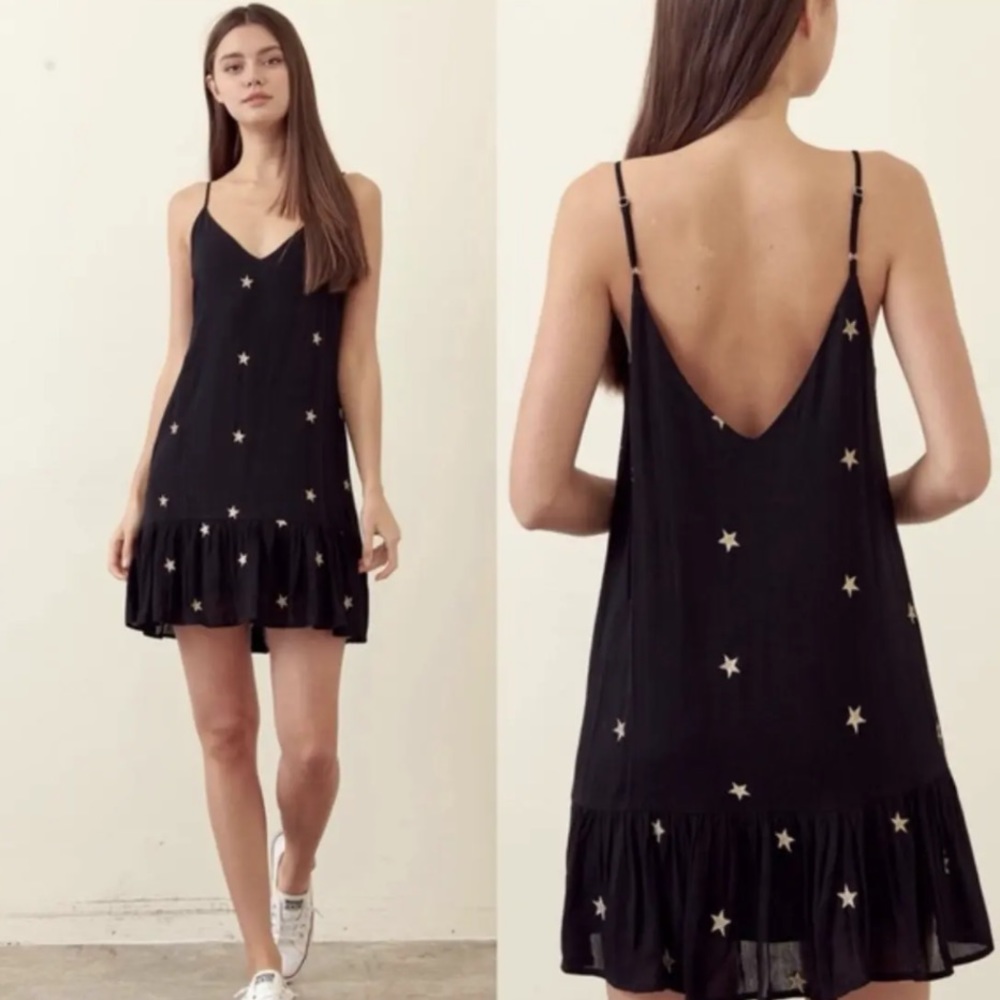 STORIA Black Gold Star Mini Dress S